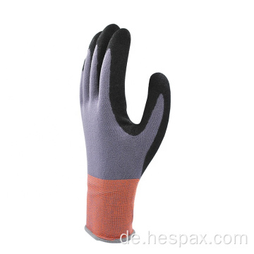 Hespax 15G Nylon -Anti -Öl -Nitrilhandschuhe Mechaniker